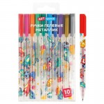 Набор ручек гелевых "Space Bunny", ассорти, 1,0мм, 10 цв., металлик (ArtSpace)