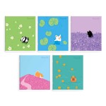 Тетрадь А5+, 48л, клетка, скоба, мелованный картон "Яркий микс", (Феникс+)