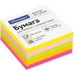 Бумага для заметок с клейким краем 76х 76мм, 400л/шт, неон, 5 цветов (OfficeSpace)