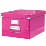 Короб для хранения документов А4 "Click&Store Wow", розовый глянец (Leitz)