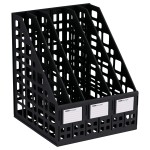 Лоток вертикальный 5 отделений, сборный, сетчатый пластик, черный (Стамм)