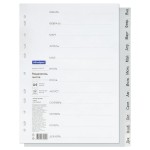 Разделитель А4 пластиковый, 12 листов, "Январь-Декабрь", серый (OfficeSpace)