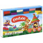 Пластилин  12 цветов, 180гр, со стеком (Creativiki)