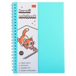 Тетрадь А5,  60л, клетка,мягкая скоба, пластик "Kawaii notebook", голубой (Полином)