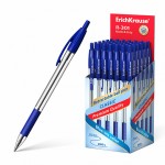 Ручка шариковая автоматическая "R-301 Classic Matic&Grip", резиновый упор, 1мм, синий (Erich Krause)