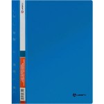 Папка-скоросшиватель А4, прозрачный верхний лист, перфорация, пластик 160мкм, синий (Lamark)