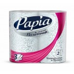 Полотенца бумажные в рулоне "Papia", 3-слойные, ассорти, 2рул/уп