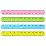 Линейка 30см, пластик, держатель, прозрачный пластик, ассорти (Стамм)
