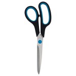 Ножницы офисные 21,5см, прорезиненные ручки, эргономичные, черный/синий (OfficeSpace)