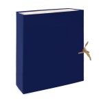 Папка с завязками архивная A4  90мм, складная, бумвинил, 2 завязки, синий (Lamark)