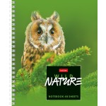 Тетрадь А5,  48л, клетка, спираль, мелованный картон "Wild Nature" (Hatber)