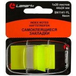 Закладки клейкие 44х24 мм, 20 л. в диспенсере, Z-сложение,желтые, пластик (Lamark)