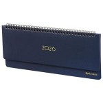 Планинг 2026г.,140х305мм, темно-синий, "Select", гребень, искусств/ кожа, белый блок,60л (Brauberg)