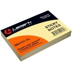 Бумага для заметок с клейким краем 51х76мм, 100л/шт, пастель желтый (Lamark)