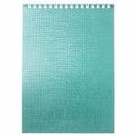 Блокнот А5, 80л, клетка, спираль, бумвинил "Metallic", мята (Hatber)