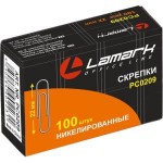 Скрепки 22мм, никелированные, круглые, 100шт/уп, в картонной упаковке(Lamark)