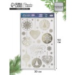 Наклейки интерьерные с фольгированием «Новый год: Ёлочные шары», 30×50 см