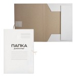 Папка с завязками A4 "Папка для бумаг", картон, 280г/м2, белый (Workmate)