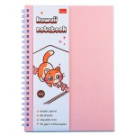 Тетрадь А5,  60л, клетка,мягкая скоба, пластик "Kawaii notebook", розовый (Полином)