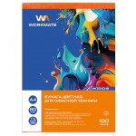 Бумага цветная А4 "Интенсив", 80г/м2, оранжевый, 100л/п (Workmate)