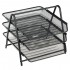 Лоток горизонтальный А4 3-х уровневый, сетчатая сталь, черный (Стамм)