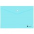 Папка-конверт на кнопке А4, пластик, голубой (Lamark)