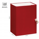 Короб архивный 150х320х240мм, клапан, завязки, бумвинил, красный (OfficeSpace)