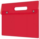 Папка-конверт на кнопке А4, непрозрачный пластик, красный, вырубная ручка (Феникс+)