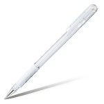 Ручка гелевая "Hybrid Gel Grip",  прозрачный, резиновый упор, 0,8мм, белый (Pentel)