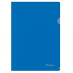 Папка-уголок А4, прозрачный пластик 0,18мм, синий (Berlingo)
