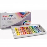 Пастель масляная 16 цветов, "Arts Oil Pastels", длина 60мм, диаметр 8мм, картонная упаковка (Pentel)