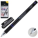 Ручка-роллер "Super True Gel", резиновый упор, черный, 0,5мм, синий (Faber-Castell)