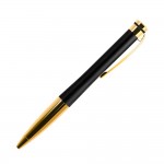 Ручка шариковая "Megapolis", латунь, корпус-черный мат.лак, золото (Portobello)