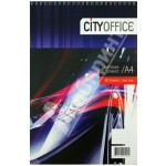 Блокнот А4,  60л, клетка, спираль, мелованный картон "Скорость-Ferrari" (CityOffice)