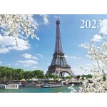 Календарь квартальный 2023г 3-х блочный на 3-х гребнях, бегунок, "Весна в Париже" (Офис-Лидер)