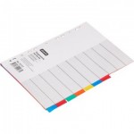 Разделитель А4 картонный, цифровая нумерация 1-10, титульный лист, цветной (Attache)