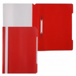 Папка-скоросшиватель А4, прозрачный верхний лист, пластик 130/180мкм, красный (Brauberg)