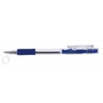 Ручка шариковая автоматическая, резиновый упор, прозрачный, 0,7мм, синий, одноразовая (Workmate)