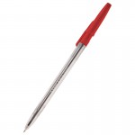 Ручка шариковая "Delta", прозрачный, 0,7мм, красный (Axent)