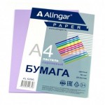 Бумага цветная А4 "Пастель", сиреневый, 70г/м2, 20л/п (Alingar)