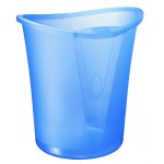 Корзина для бумаг 18л "Allura", пластик, литой, с держателем, прозрачный голубой (Leitz)
