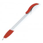 Ручка шариковая "Hattrix Soft", белый, красный клип (Senator)