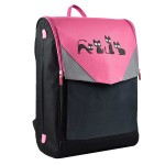 Рюкзак 26х40х12см, 1 отделение, 3 кармана, полиэстер, светоотражатели, черный-розовый (Феникс+)