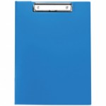 Папка-планшет А4, зажим, крышка, до 100л, пластик, синий (OfficeSpace)