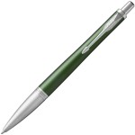 Ручка шариковая "Urban Premium Green CT", корпус-анодированный алюминий, хром (Parker)