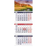Календарь квартальный 2023г 3-х блочный на 3-х гребнях, бегунок, "Великолепие природы" (Hatber)