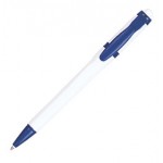 Ручка шариковая "Olly", белый, синий клип