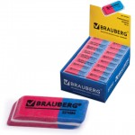 Ластик для карандашей "Assistant 80", прямоугольный, термопластичная резина, красно-синий (Brauberg)