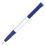 Ручка шариковая одноразовая "Super Soft", белый, синий клип (Senator)