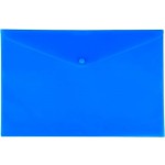 Папка-конверт на кнопке А4, пластик, синий (Lamark)